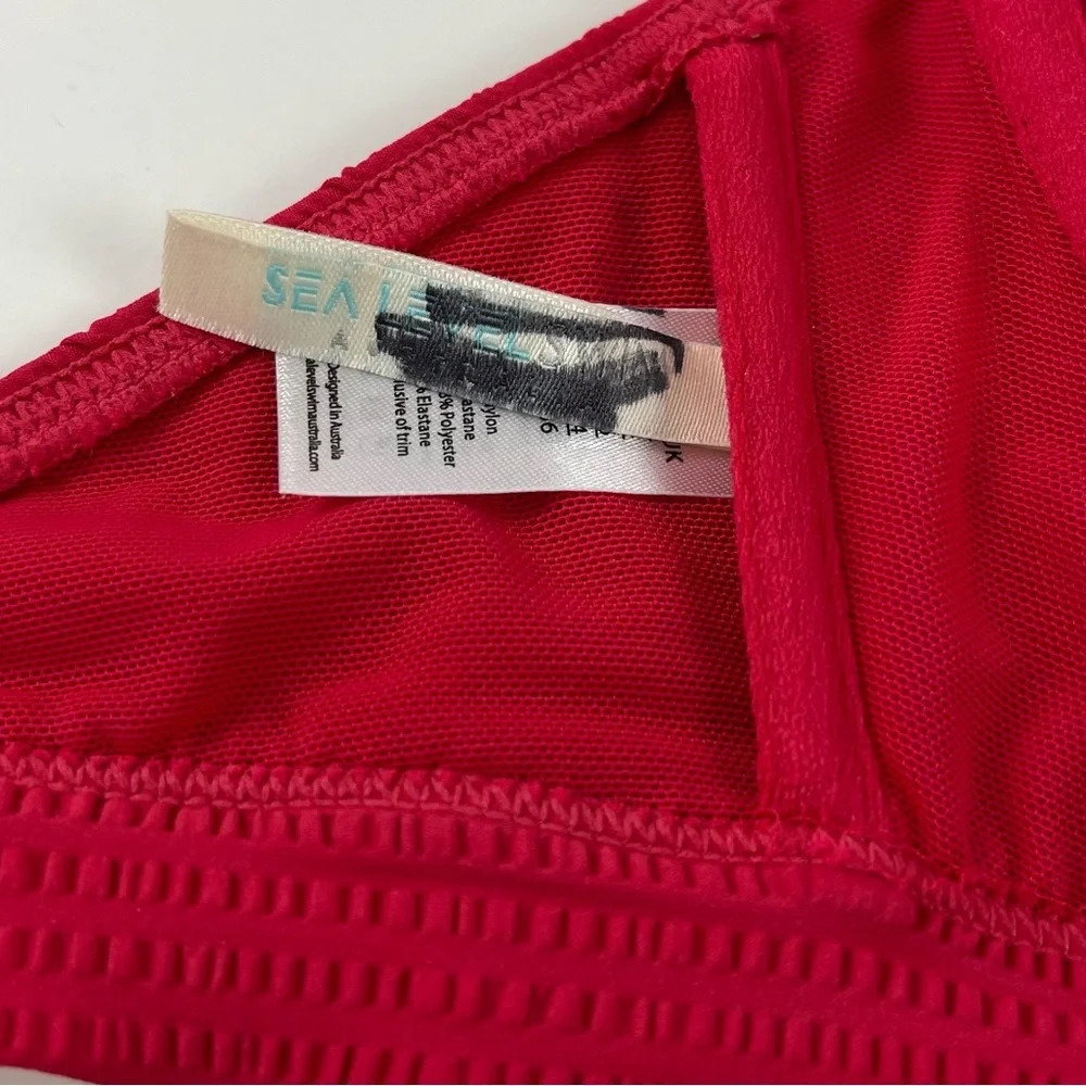 New Sea Level Swim Bikini Top Women’s Size 4 Us Red Underwire Bralette Nwot View 3
